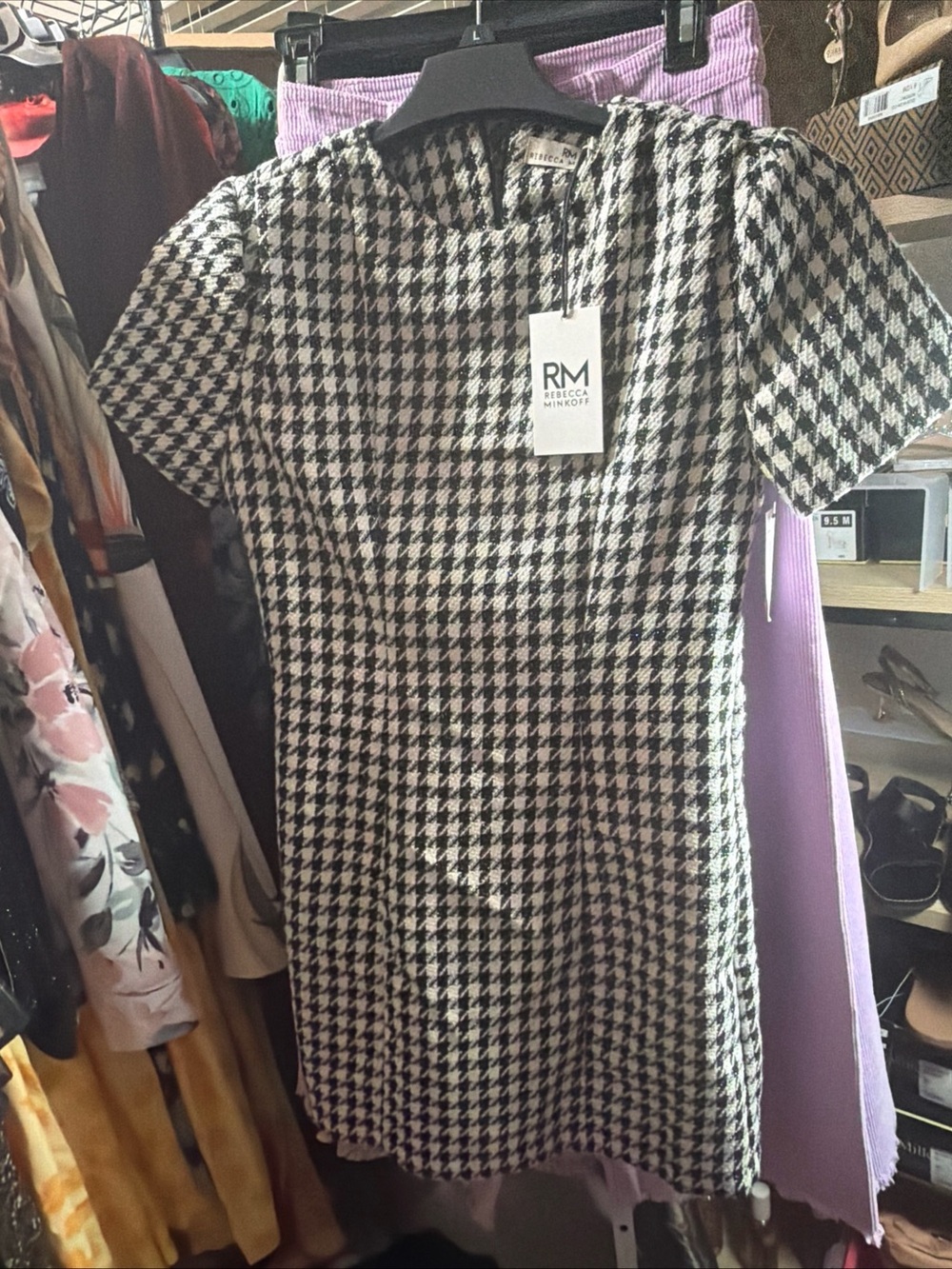 Rebecca Minkoff Black & White Houndstooth Mini Dress new $84